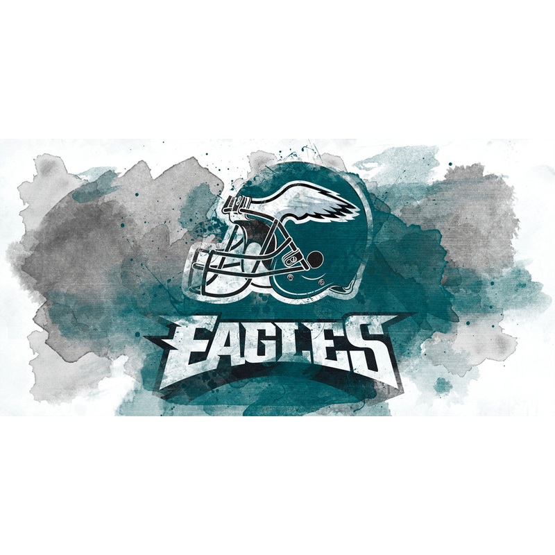 Philadelphia Eagles Sign Glass Wall Art Watercolor