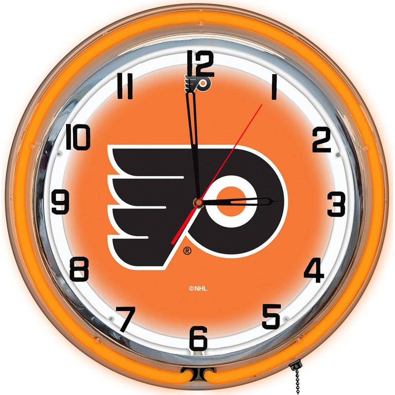 Philadelphia Flyers Clock Neon 18″