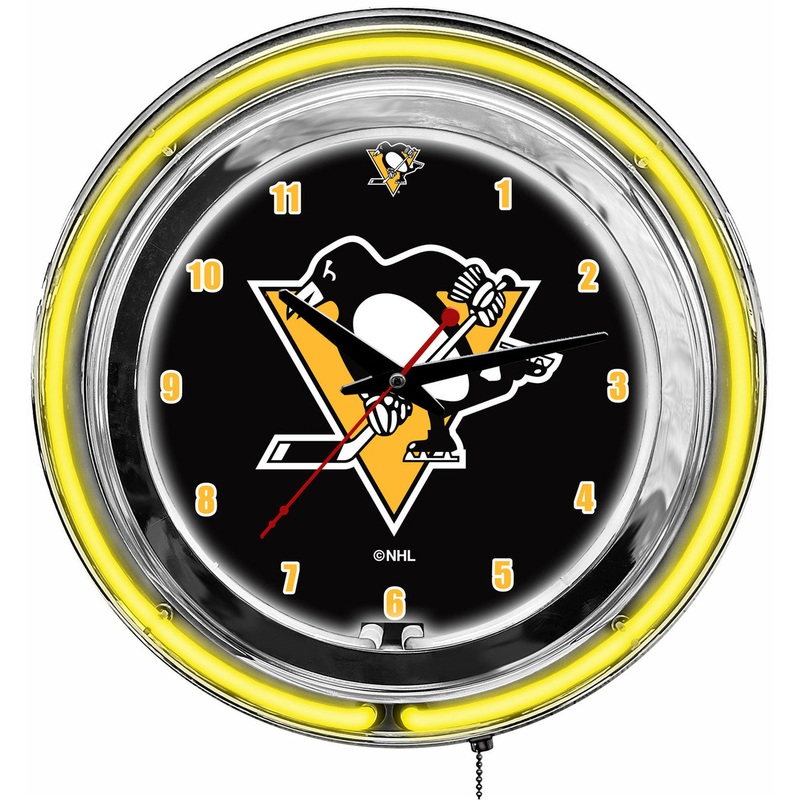 Pittsburgh Penguins Clock Neon 14″