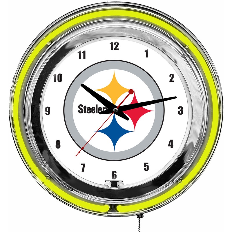 Pittsburgh Steelers Clock Neon 14″