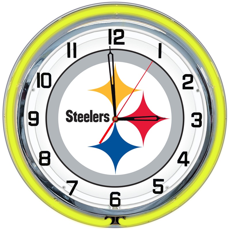 Pittsburgh Steelers Clock Neon 18″