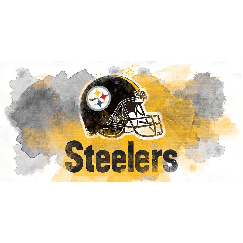 Pittsburgh Steelers Sign Glass Wall Art Watercolor