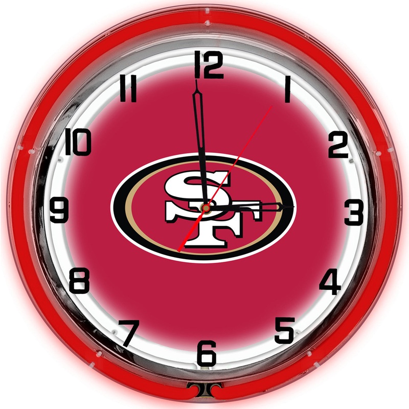 San Francisco 49ers Clock Neon 18″