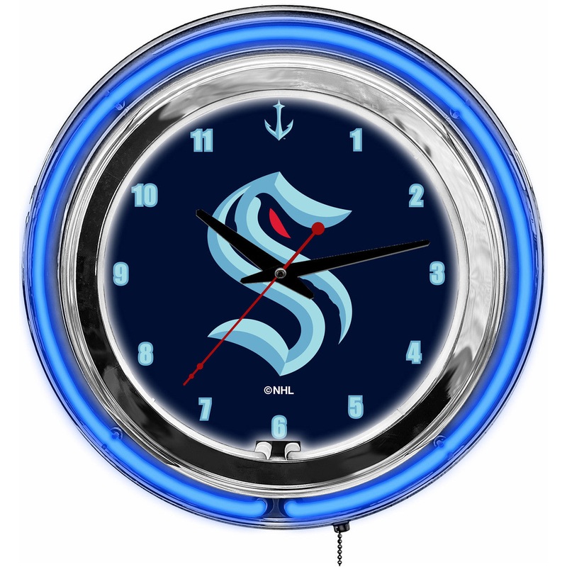 Seattle Kraken Clock Neon 14″