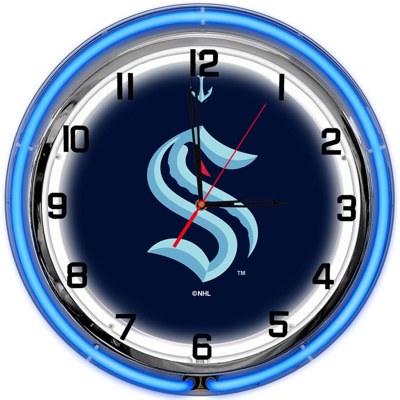 Seattle Kraken Clock Neon 18″