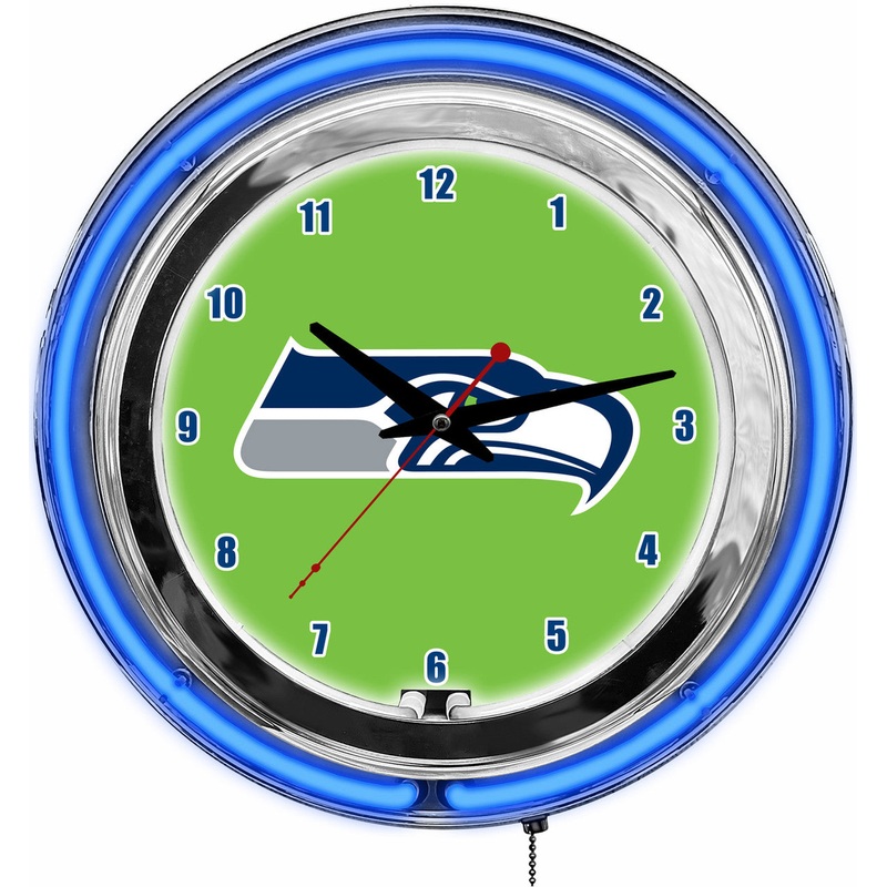 Seattle Seahawks Clock Neon 14″