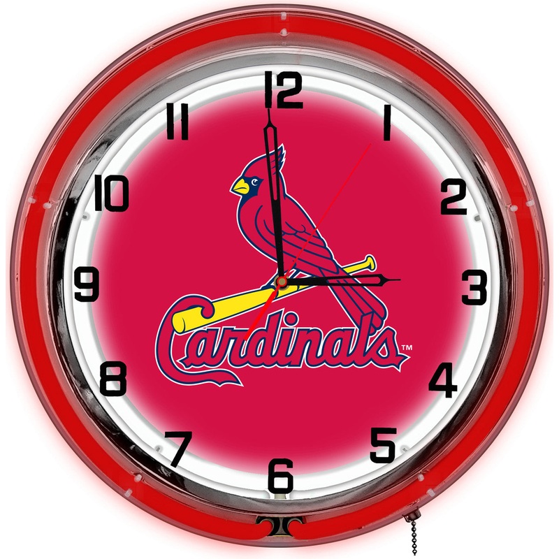 St Louis Cardinals Clock Neon 18″