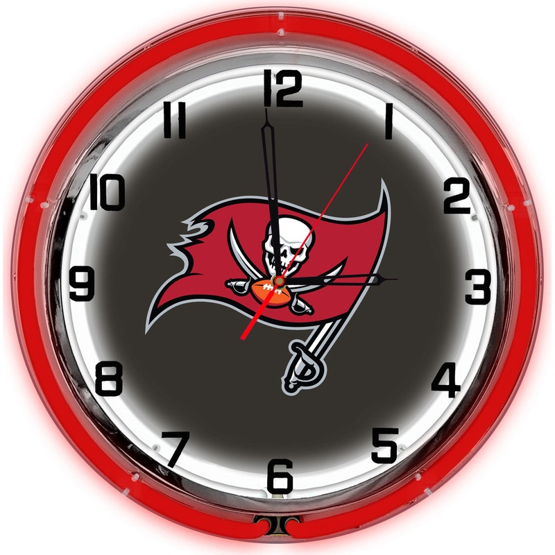 Tampa Bay Buccaneers Clock Neon 18″