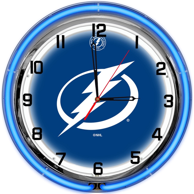 Tampa Bay Lightning Clock Neon 18″