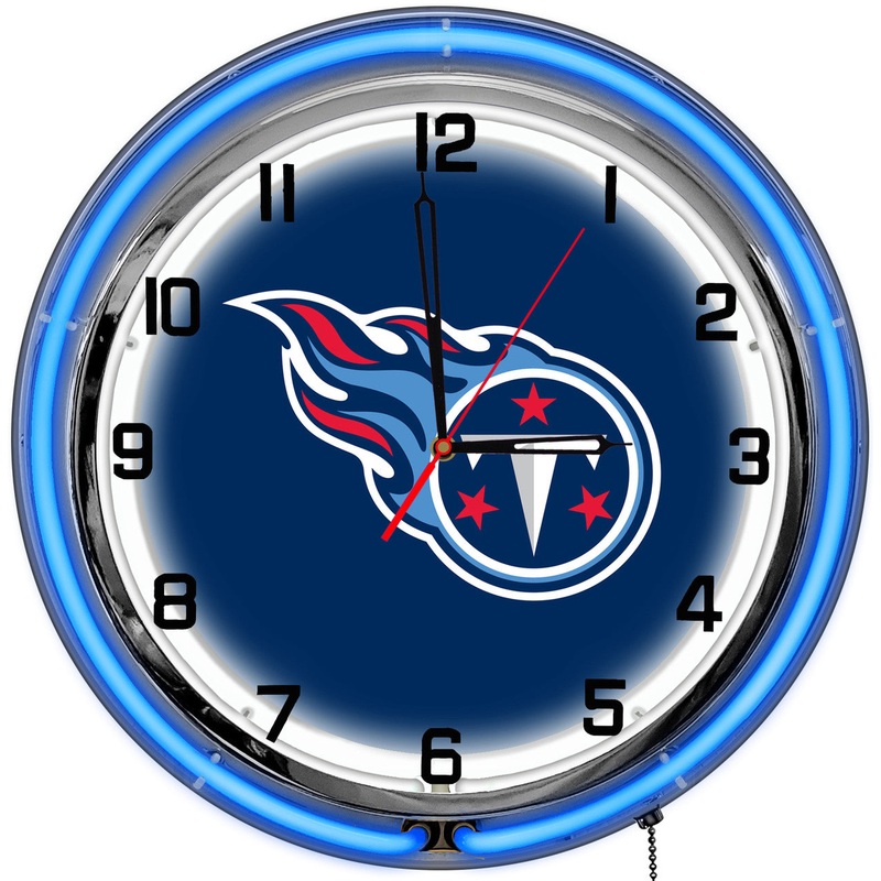 Tennessee Titans Clock Neon 18″