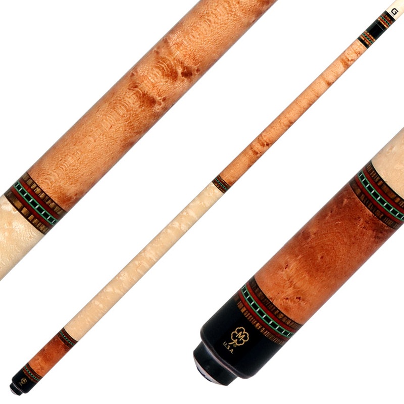 McDermott G229 G Series No Wrap Pool Cue – Light American Cherry Stain with Maple Wrap Handle