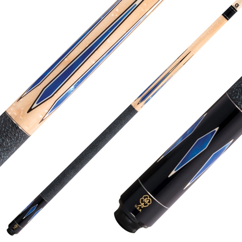 McDermott G324 G Series Pool Cue – Birdseye Maple with Blue Pearl Points and Irish Linen Wrap