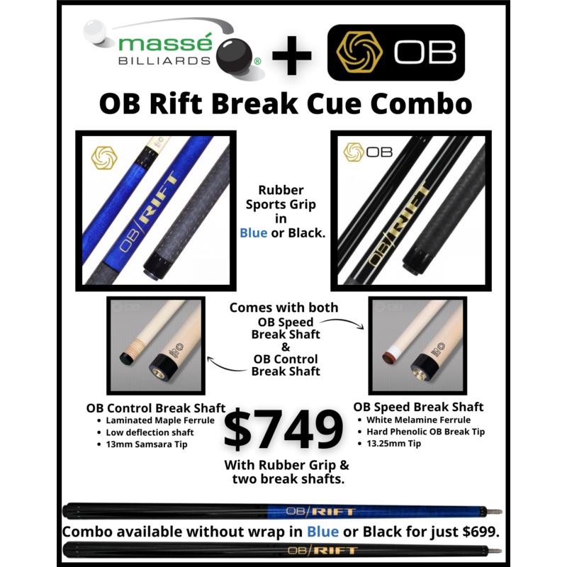 OB Rift Break Cue Rubber Grip Combo