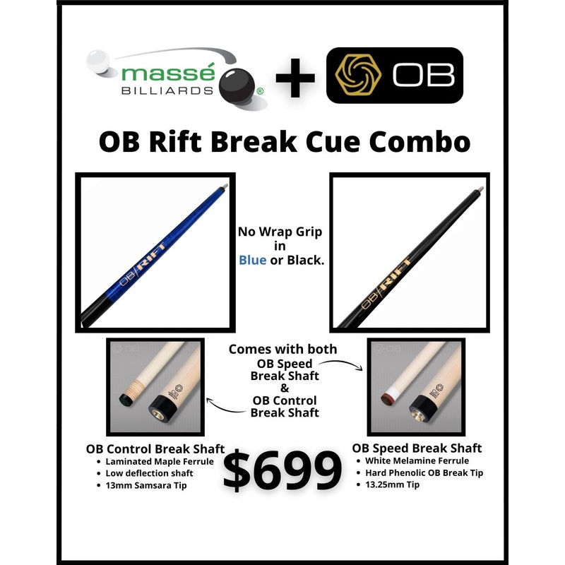 OB Rift Break Cue Wrapless Cue Combo