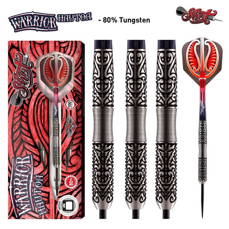 WARRIOR HAUTOA STEEL TIP DART SET-80% TUNGSTEN