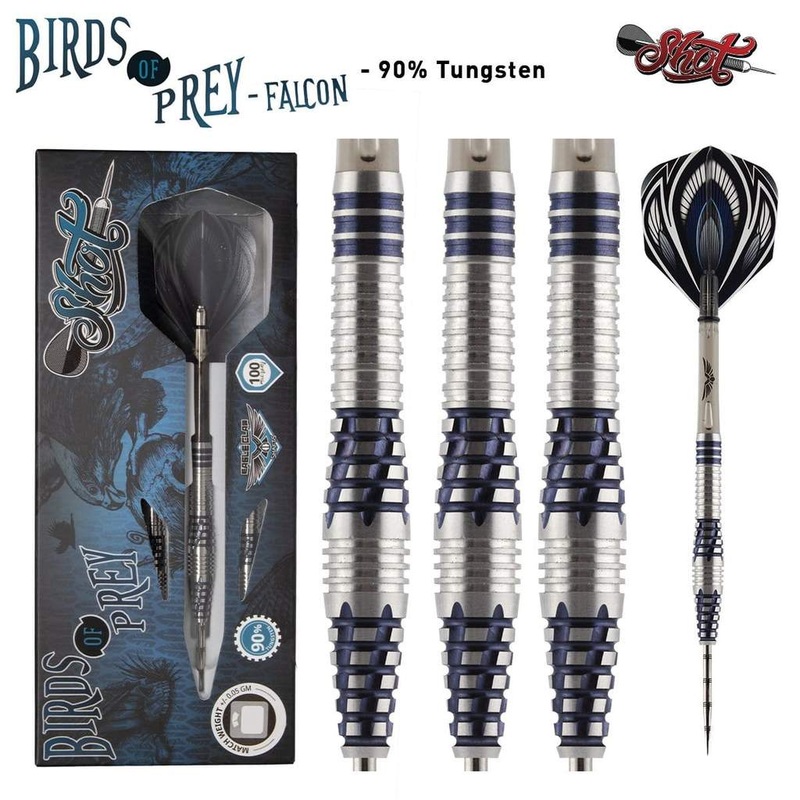 BIRDS OF PREY FALCON STEEL TIP DART SET-90% TUNGSTEN