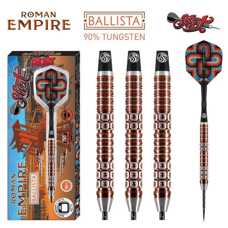 DISCONTiNUED ROMAN EMPIRE BALLISTA STEEL TIP DART SET-90% TUNGSTEN