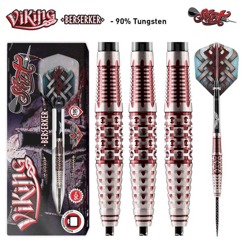 DISCONTINUED VIKING BERSERKER STEEL TIP DART SET-90% TUNGSTEN
