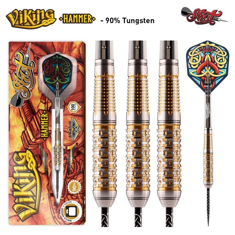 DISCONTINUED VIKING HAMMER STEEL TIP DART SET-90% TUNGSTEN