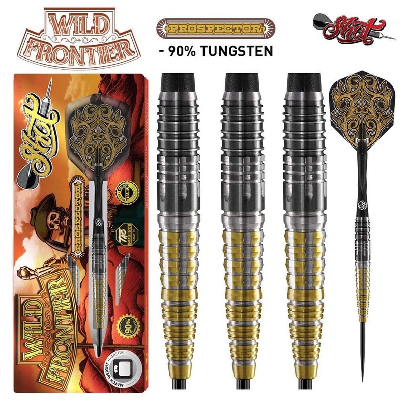 DISCONTINUED WILD FRONTIER PROSPECTOR STEEL TIP DART SET-90% TUNGSTEN