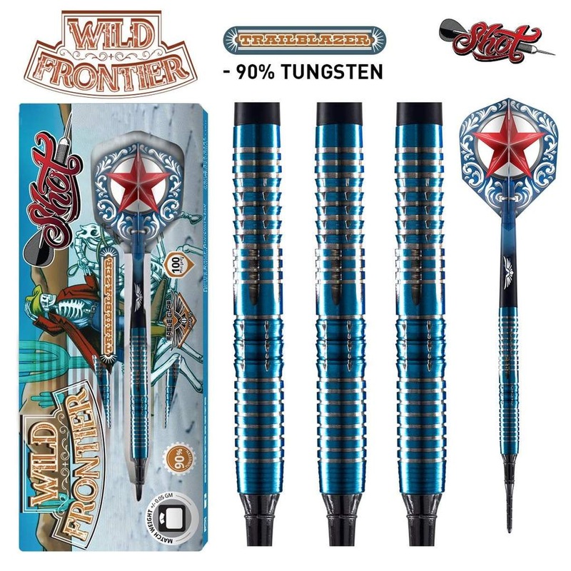 DISCONTINUED WILD FRONTIER TRAILBLAZER SOFT TIP DART SET-90% TUNGSTEN