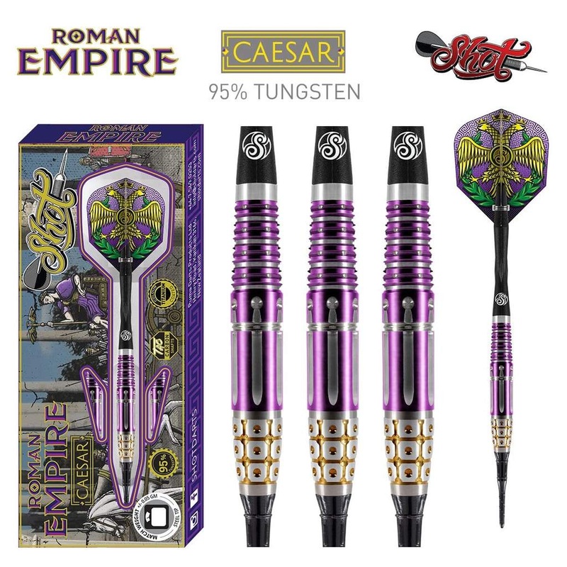 Roman Empire Caesar Soft Tip Dart Set-95% Tungsten Barrels
