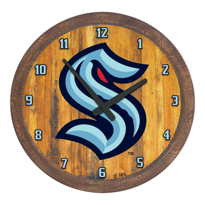 Seattle Kraken: “Faux” Barrel Top Wall Clock