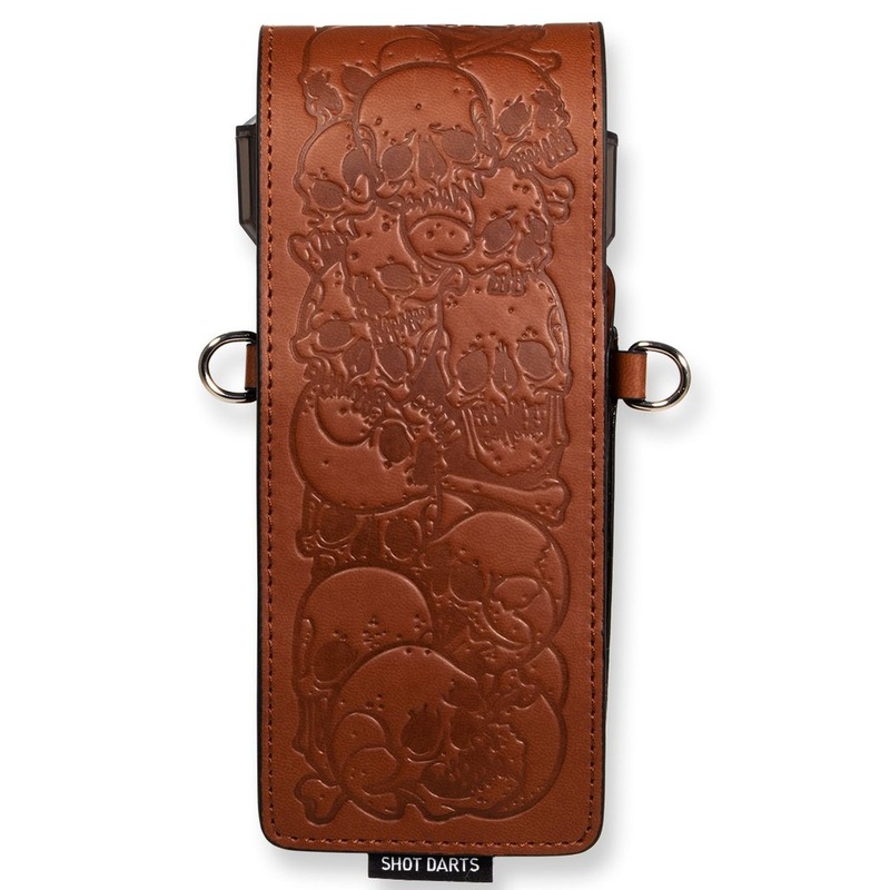 SHOT INKED DART WALLET-SKULLS-BROWN