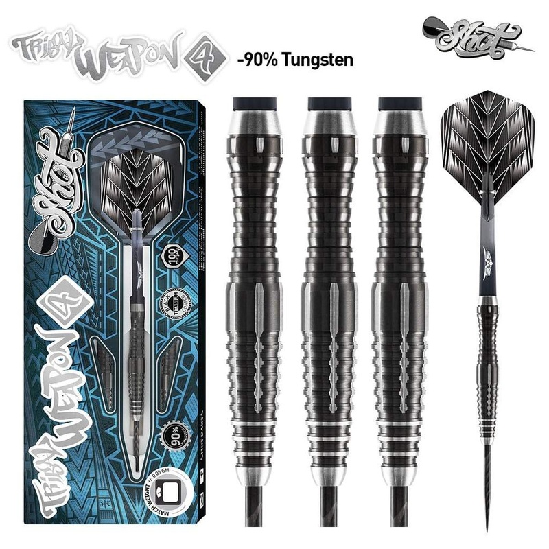 TRIBAL WEAPON 4 SERIES-STEEL TIP DART SET- 90% TUNGSTEN