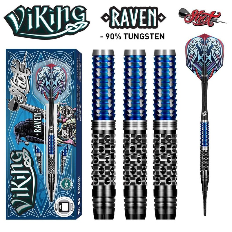 VIKING RAVEN SOFT TIP DART SET-90% TUNGSTEN