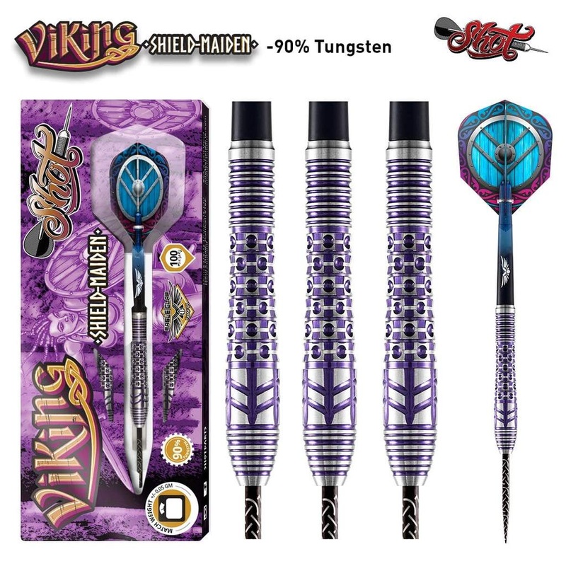VIKING SHIELD-MAIDEN STEEL TIP DART SET-90% TUNGSTEN