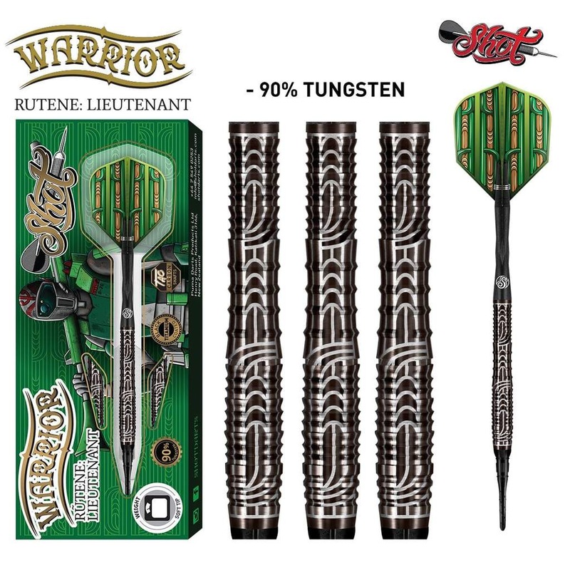 WARRIOR RUTENE SOFT TIP DART SET-90% TUNGSTEN
