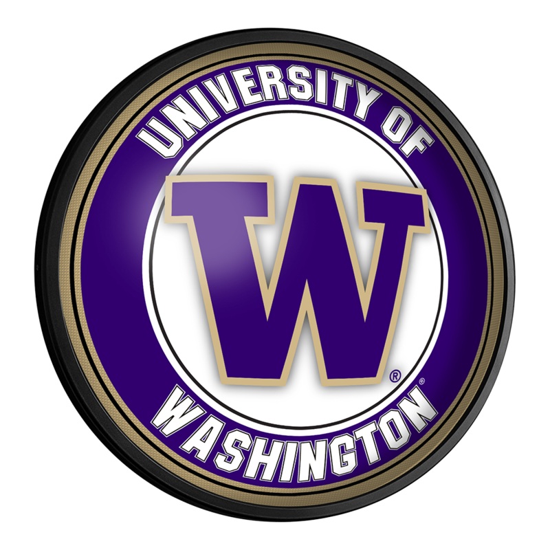 Washington Huskies: Round Slimline Lighted Wall Sign