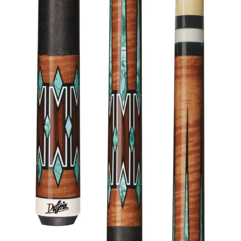 Dufferin – ANT. GREEN MALACHITE, COCOBOLA DESIGN, BLK LINEN Pool Cue