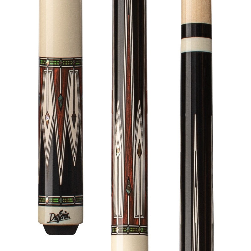 Dufferin – BLK W/ COCOBOLO & WHT, MTHR-OF-PRL DCAL, WRAPLESS Pool Cue