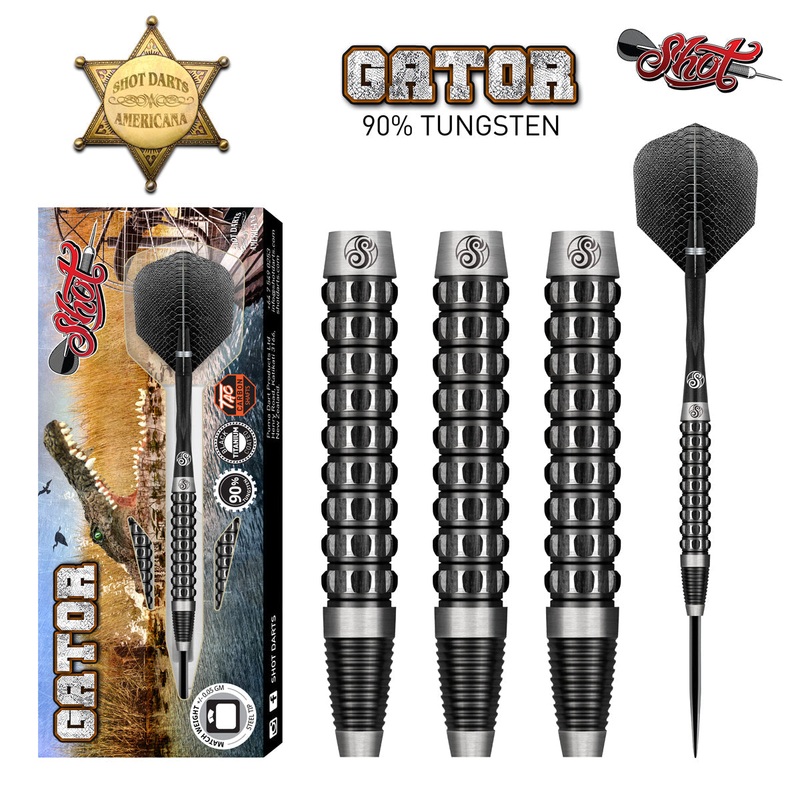SHOT Americana Gator Steel Tip Dart Set-90% Tungsten