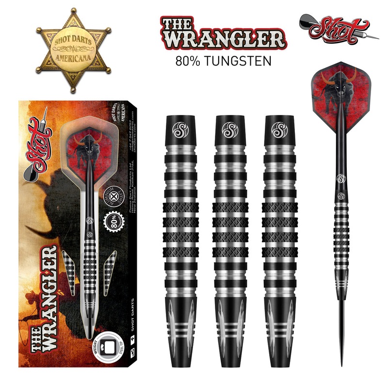 SHOT Americana The Wrangler Steel Tip Dart Set-80% Tungsten