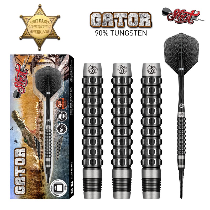 Shot Darts: Americana Gator Soft Tip Dart Set-90% Tungsten