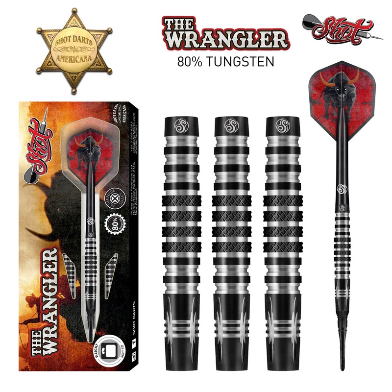 Shot Darts: Americana The Wrangler Soft Tip Dart Set-80% Tungsten-18gm