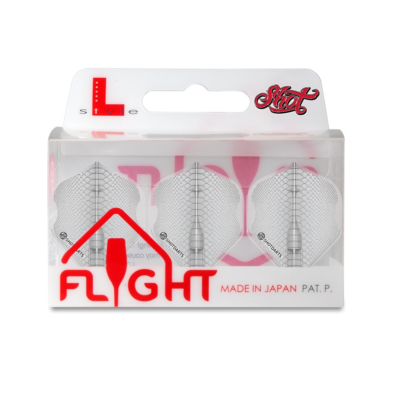 Shot L-Style EZ L1 Standard Shape Dart Flight Set-Americana Gator White