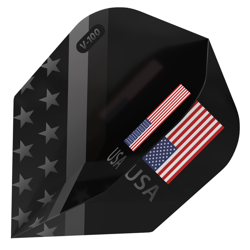 V-100 Dart Flights American Flag Monochrome USA Standard