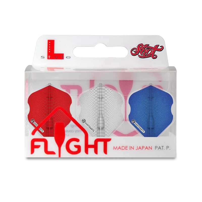 Shot L-Style EZ L1 Standard Shape Americana Gator Dart Flight Mixed (Red,White,Blue)
