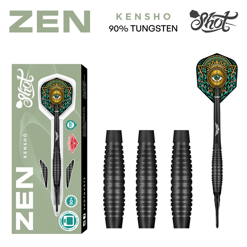 ZEN KENSHO SOFT TIP DART SET – 90% TUNGSTEN BARRELS