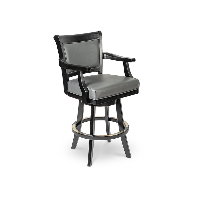 Black & Gray Bar Stool With Back