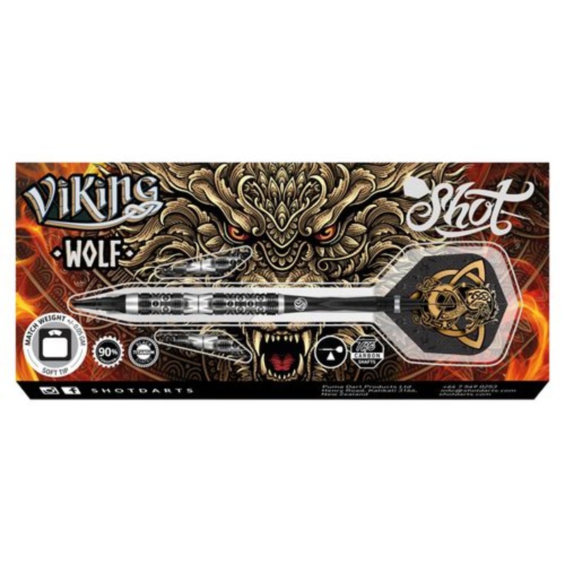 VIKING WOLF SOFT TIP DART SET – 90% TUNGSTEN BARRELS 20gm