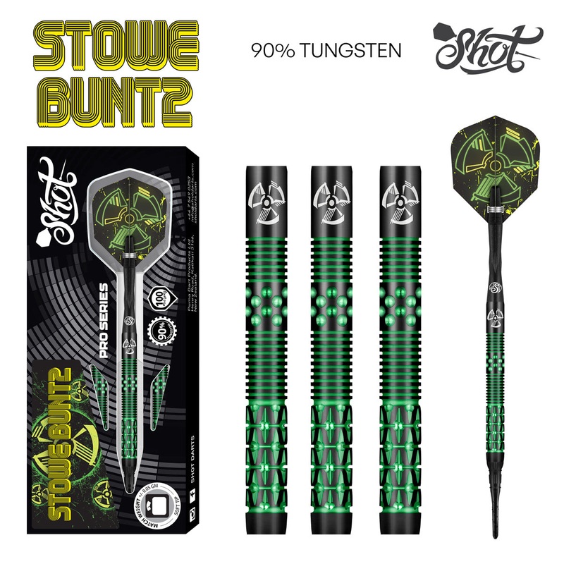 SBSF2B-21 | Pro SeriesStowe Buntz 2.0 Black Ti Soft Tip Dart Set-90% Tungsten Barrels-21gm