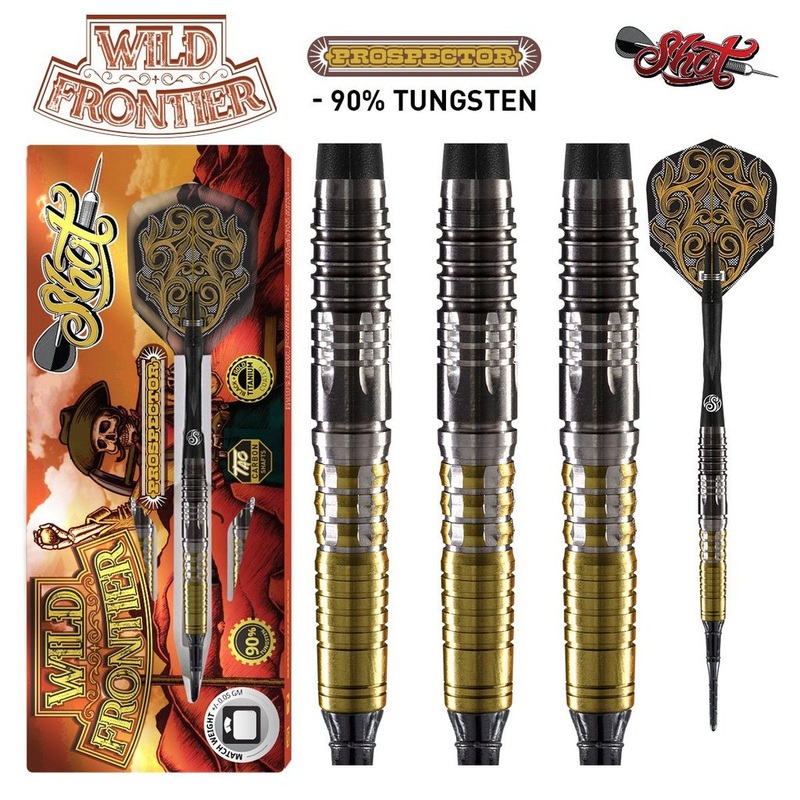 DISCONTINUED WILD FRONTIER PROSPECTOR SOFT TIP DART SET-90% TUNGSTEN 18g