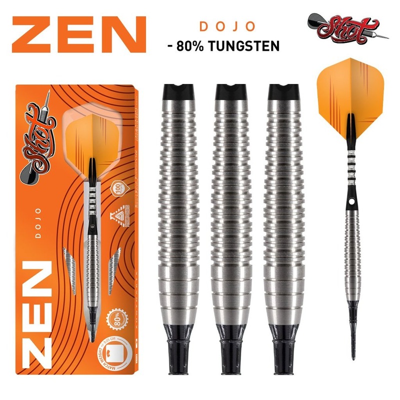 ZEN DOJO SOFT TIP DART SET-80% TUNGSTEN