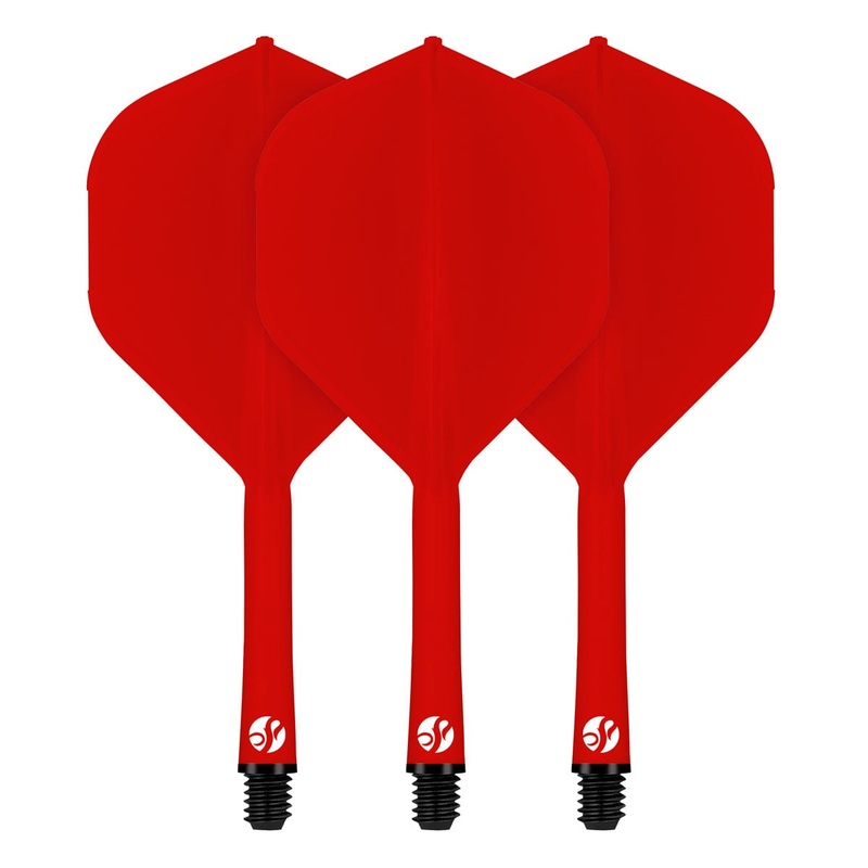 Shot Darts Flight Deck-One Piece Dart Flight and Shaft System- Red