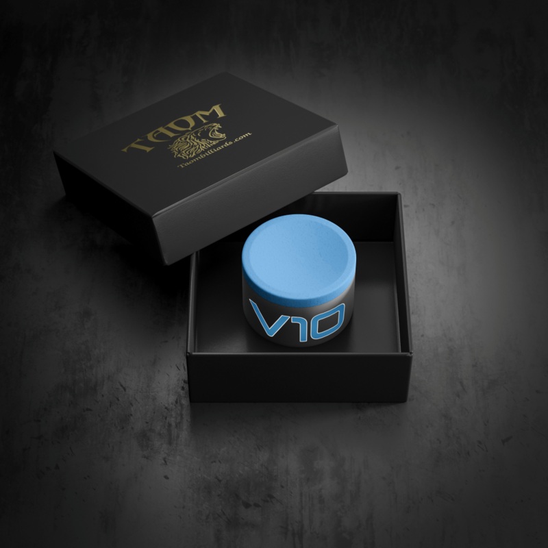 TAOM V10 Blue Billiard Chalk Handmade in Finland